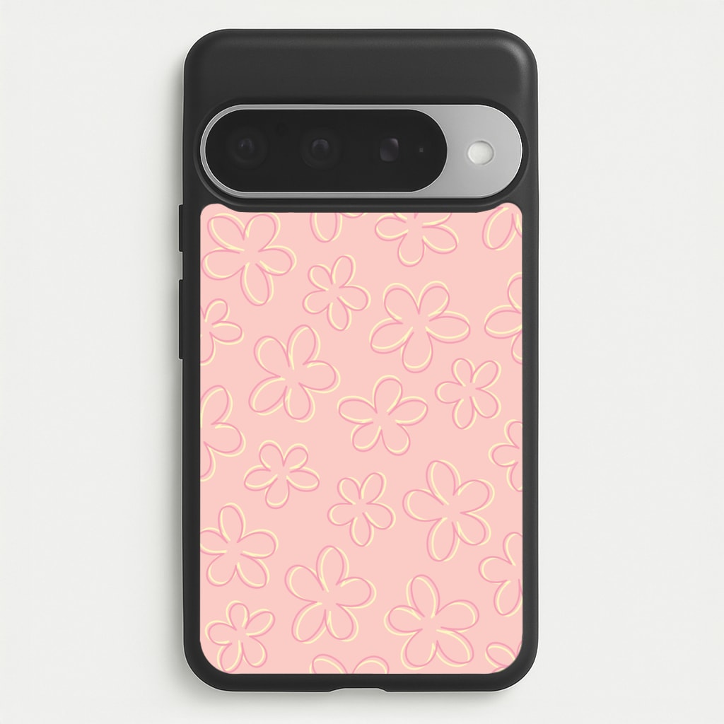 Abstract Flower Outlines Pattern Phone Case for Google Pixel 10 Pro XL