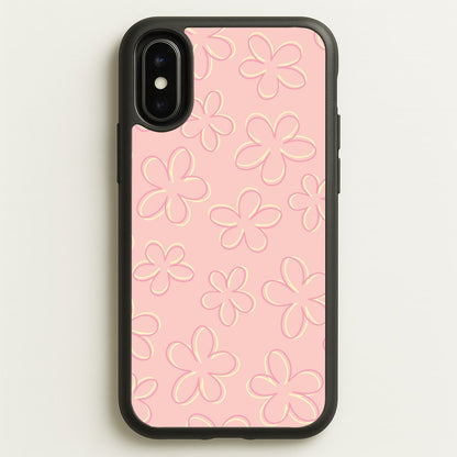 Abstract Flower Outlines Pattern  - Floral Phone Case for iPhone X / XS