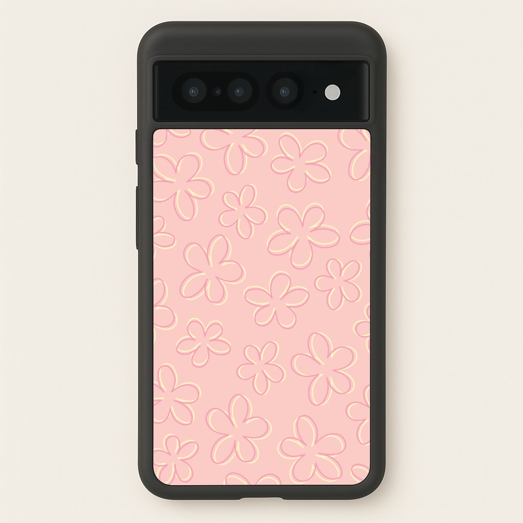 Abstract Flower Outlines Pattern  - Floral Phone Case for Google Pixel 7 Pro