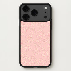 Abstract Flower Outlines Pattern Phone Case for iPhone 17 Pro