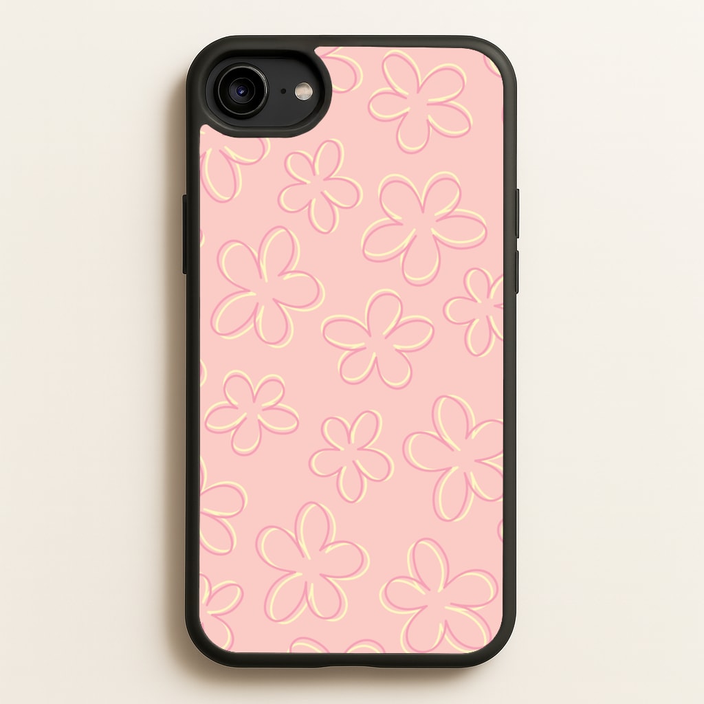 Abstract Flower Outlines Pattern  - Floral Phone Case for iPhone 6 / 7 / 8 / SE