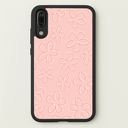 Abstract Flower Outlines Pattern  - Floral Phone Case for Huawei P20