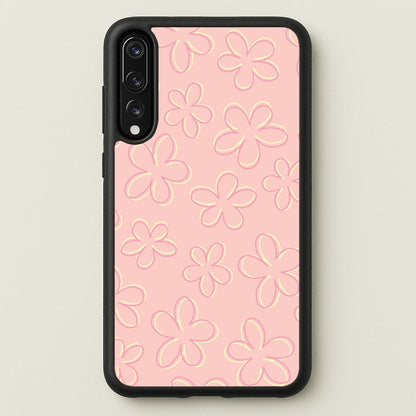 Abstract Flower Outlines Pattern  - Floral Phone Case for Huawei P20 Pro