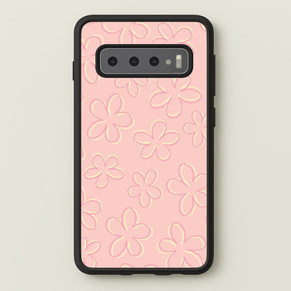 Abstract Flower Outlines Pattern  - Floral Phone Case for Galaxy S10