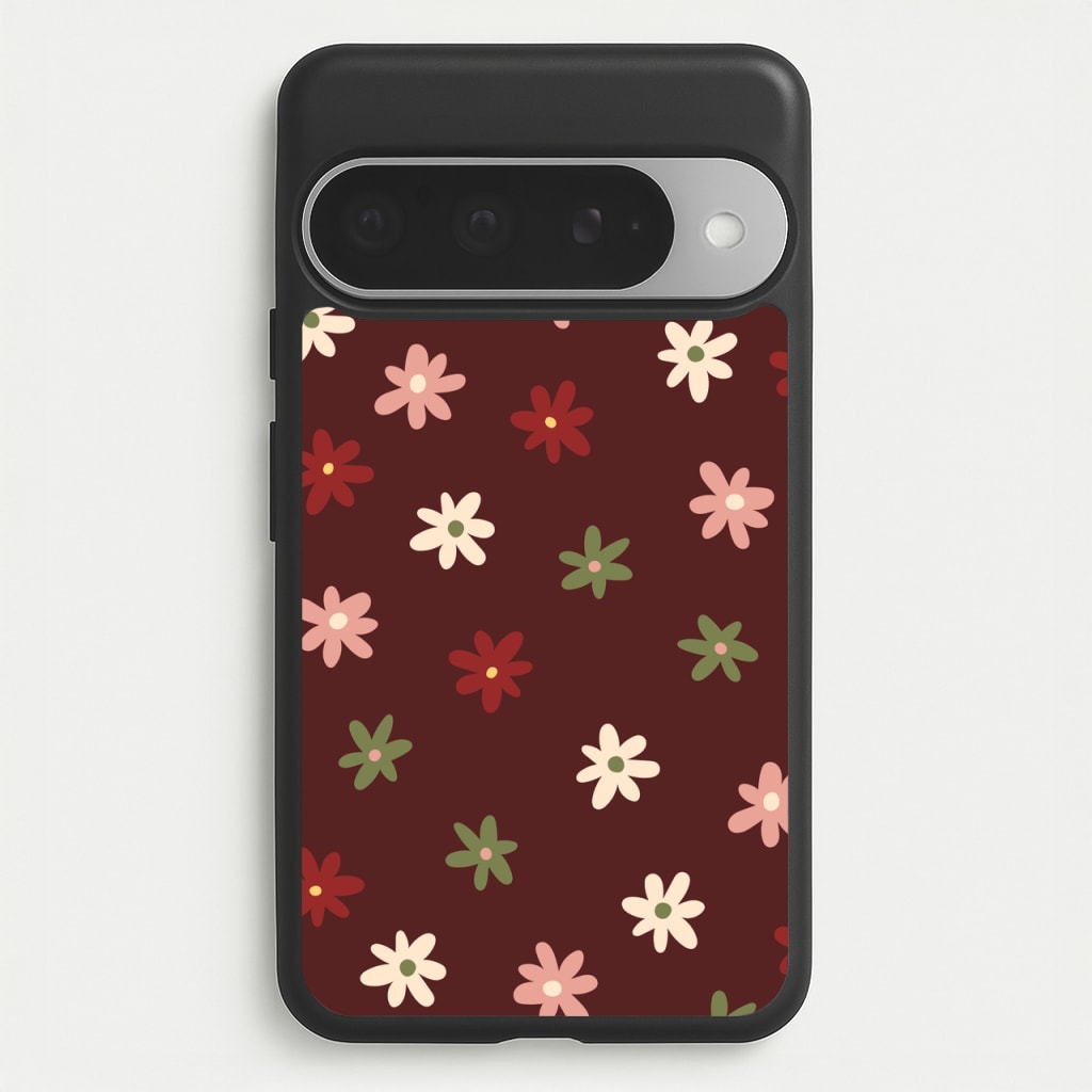 Dark Whimsical Flower Pattern Phone Case for Google Pixel 10 Pro XL