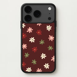 Dark Whimsical Flower Pattern Phone Case for iPhone 17 Pro
