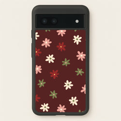 Dark Whimsical Flower Pattern  - Floral Phone Case for Google Pixel 7a