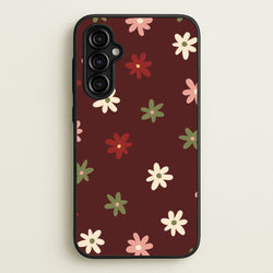 Dark Whimsical Flower Pattern  - Floral Phone Case for Galaxy A54