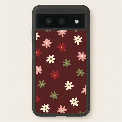 Dark Whimsical Flower Pattern  - Floral Phone Case for Google Pixel 8a