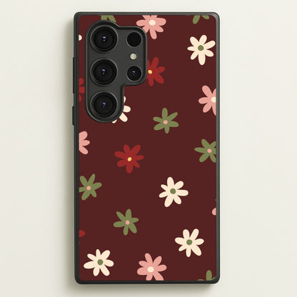 Dark Whimsical Flower Pattern  - Floral Phone Case for Galaxy S25 Ultra