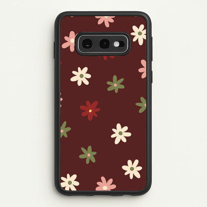 Dark Whimsical Flower Pattern  - Floral Phone Case for Galaxy S10e