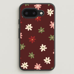 Dark Whimsical Flower Pattern  - Floral Phone Case for Google Pixel 9a