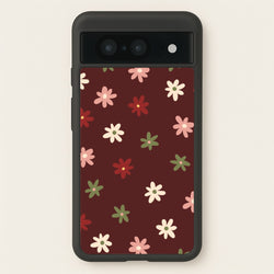 Dark Whimsical Flower Pattern  - Floral Phone Case for Google Pixel 8