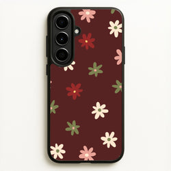 Dark Whimsical Flower Pattern  - Floral Phone Case for Galaxy A56