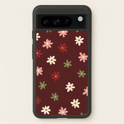 Dark Whimsical Flower Pattern  - Floral Phone Case for Google Pixel 8 Pro