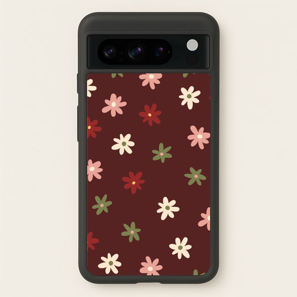 Dark Whimsical Flower Pattern  - Floral Phone Case for Google Pixel 8 Pro
