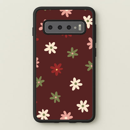 Dark Whimsical Flower Pattern  - Floral Phone Case for Galaxy S10