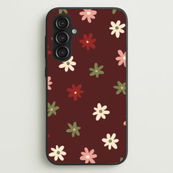 Dark Whimsical Flower Pattern  - Floral Phone Case for Galaxy S23FE