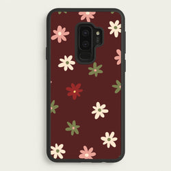 Dark Whimsical Flower Pattern  - Floral Phone Case for Galaxy S9 Plus
