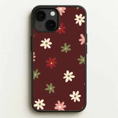 Dark Whimsical Flower Pattern  - Floral Phone Case for iPhone 13 Mini
