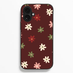 Dark Whimsical Flower Pattern  - Floral Phone Case for iPhone 16 Plus