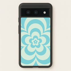 Teal Abstract Flower Pattern   - Floral Phone Case for Google Pixel 8a
