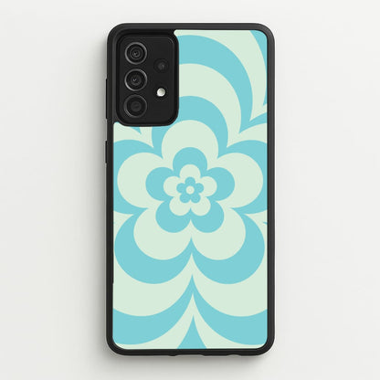 Teal Abstract Flower Pattern   - Floral Phone Case for Galaxy A52 / A52s