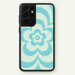 Teal Abstract Flower Pattern   - Floral Phone Case for Galaxy S21 Ultra
