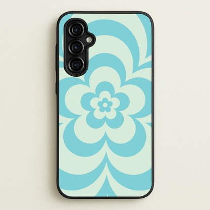 Teal Abstract Flower Pattern   - Floral Phone Case for Galaxy A54