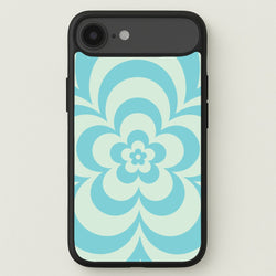 Teal Abstract Flower Pattern Phone Case for iPhone 17 Air