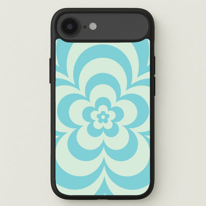 Teal Abstract Flower Pattern Phone Case for iPhone 17 Air