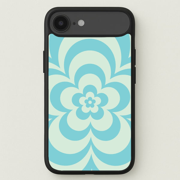 Teal Abstract Flower Pattern Phone Case for iPhone 17 Air