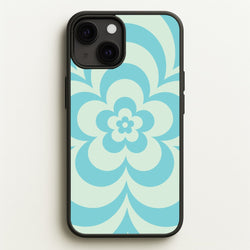 Teal Abstract Flower Pattern   - Floral Phone Case for iPhone 13 Mini