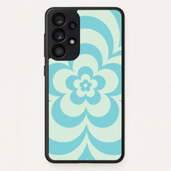 Teal Abstract Flower Pattern   - Floral Phone Case for Galaxy A53