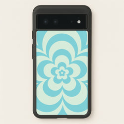 Teal Abstract Flower Pattern   - Floral Phone Case for Google Pixel 6