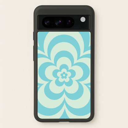 Teal Abstract Flower Pattern   - Floral Phone Case for Google Pixel 8 Pro