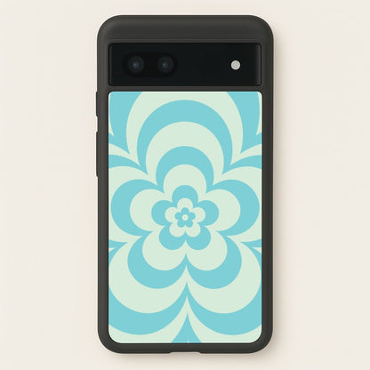 Teal Abstract Flower Pattern   - Floral Phone Case for Google Pixel 6a
