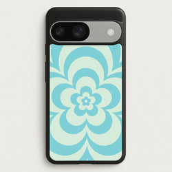 Teal Abstract Flower Pattern   - Floral Phone Case for Google Pixel 9 / 9 Pro