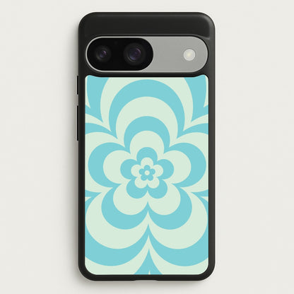 Teal Abstract Flower Pattern   - Floral Phone Case for Google Pixel 9 / 9 Pro