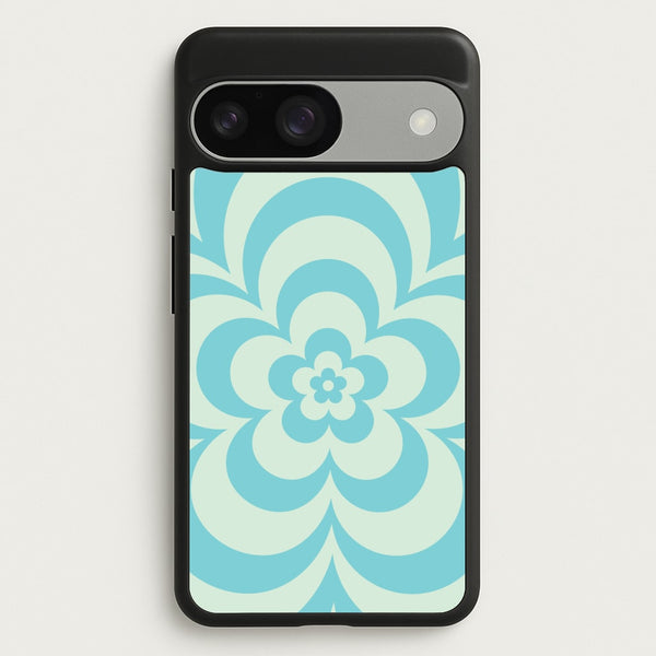 Teal Abstract Flower Pattern   - Floral Phone Case for Google Pixel 9 / 9 Pro