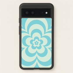 Teal Abstract Flower Pattern   - Floral Phone Case for Google Pixel 7