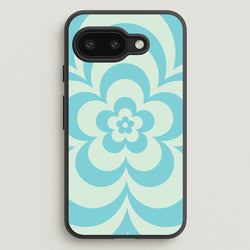 Teal Abstract Flower Pattern   - Floral Phone Case for Google Pixel 9a