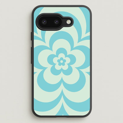 Teal Abstract Flower Pattern   - Floral Phone Case for Google Pixel 9a