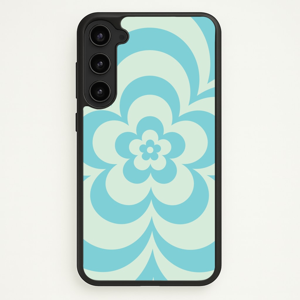 Teal Abstract Flower Pattern   - Floral Phone Case for Galaxy S23