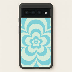 Teal Abstract Flower Pattern   - Floral Phone Case for Google Pixel 7 Pro