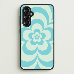 Teal Abstract Flower Pattern   - Floral Phone Case for Galaxy A14