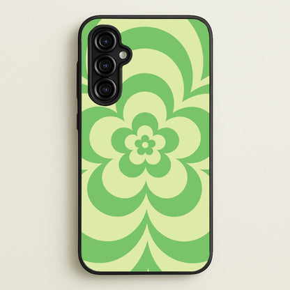 Green Abstract Flower Pattern   - Floral Phone Case for Galaxy A54