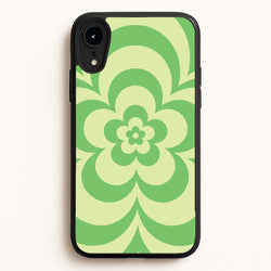 Green Abstract Flower Pattern   - Floral Phone Case for iPhone XR