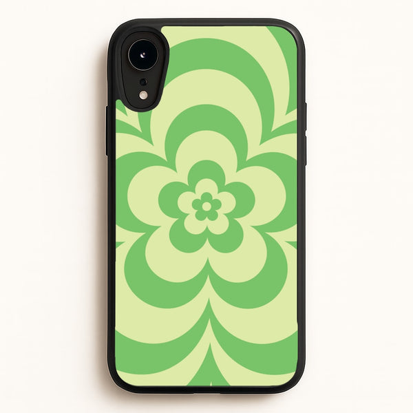 Green Abstract Flower Pattern   - Floral Phone Case for iPhone XR