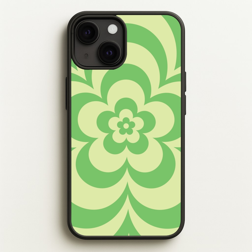 Green Abstract Flower Pattern   - Floral Phone Case for iPhone 13 Mini